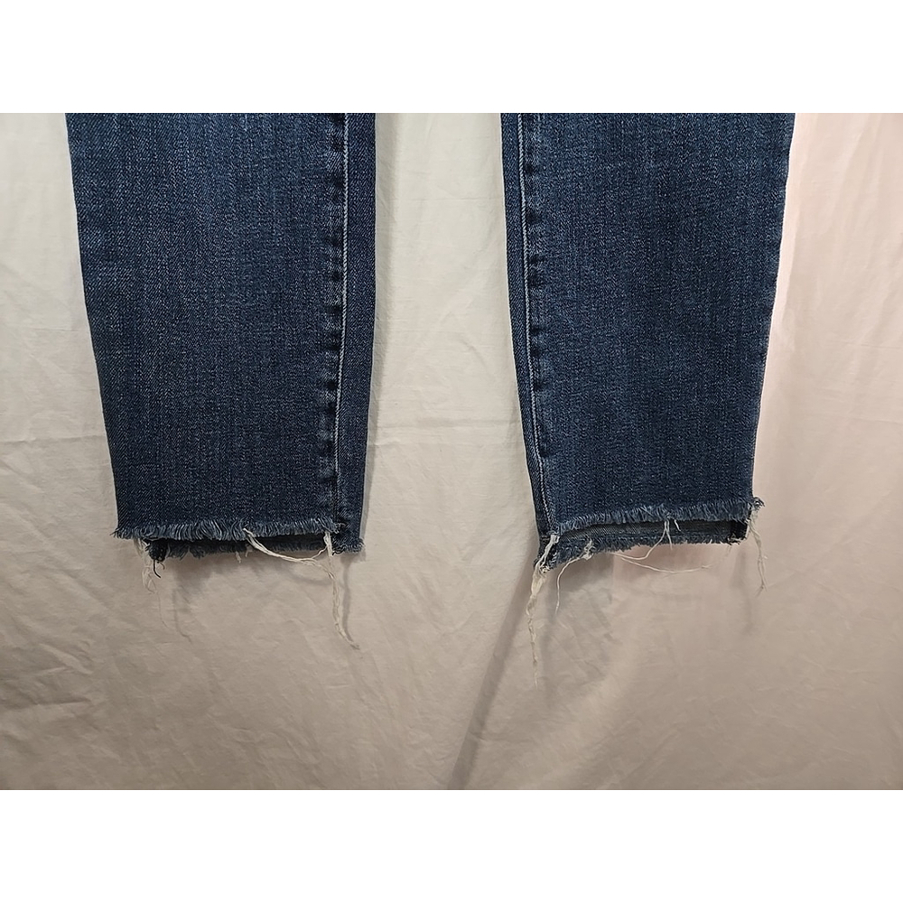 KUT Reese Ankle Straight Jeans Size 2 Light Wash Raw Hem Cropped Denim - Picture 7 of 9